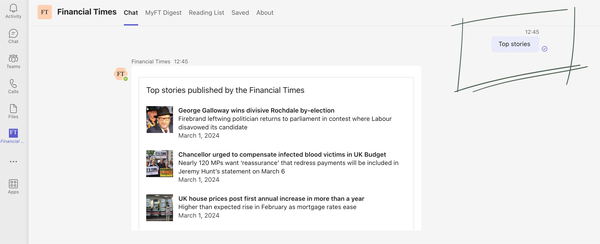 Teams recommendations